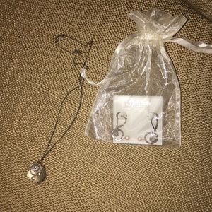 Matching Necklace and Earring Pear Set